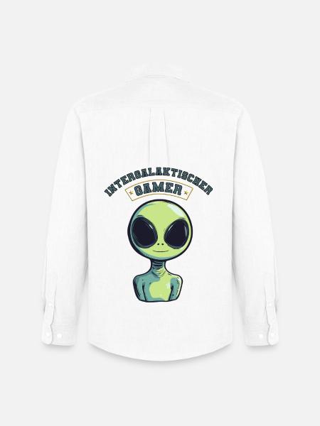 intergalaktischer gamer alien zocken - Männer Oxford Hemd von Stanley/Stella - Weiß