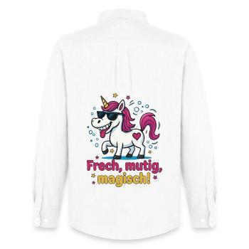 Cooles Einhorn – Frech, mutig, magisch Design - Männer Oxford Hemd von Stanley/Stella - Weiß - Hinten - AI Model Male 185 dark (185cm)