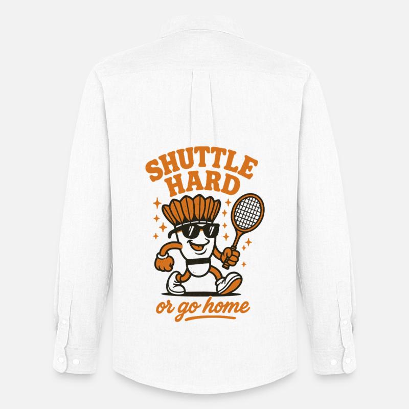 Shuttle Hard | Badminton Motivation Spruch - Männer Oxford Hemd von Stanley/Stella - Weiß