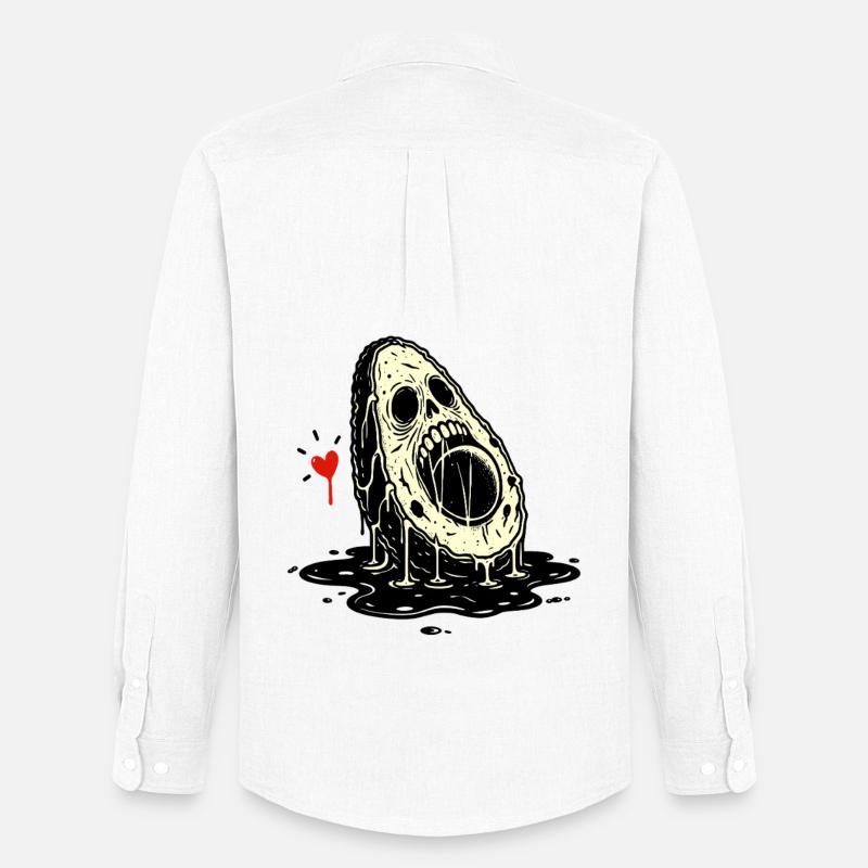 Totenkopf Horror Avocado - Männer Oxford Hemd von Stanley/Stella - Weiß