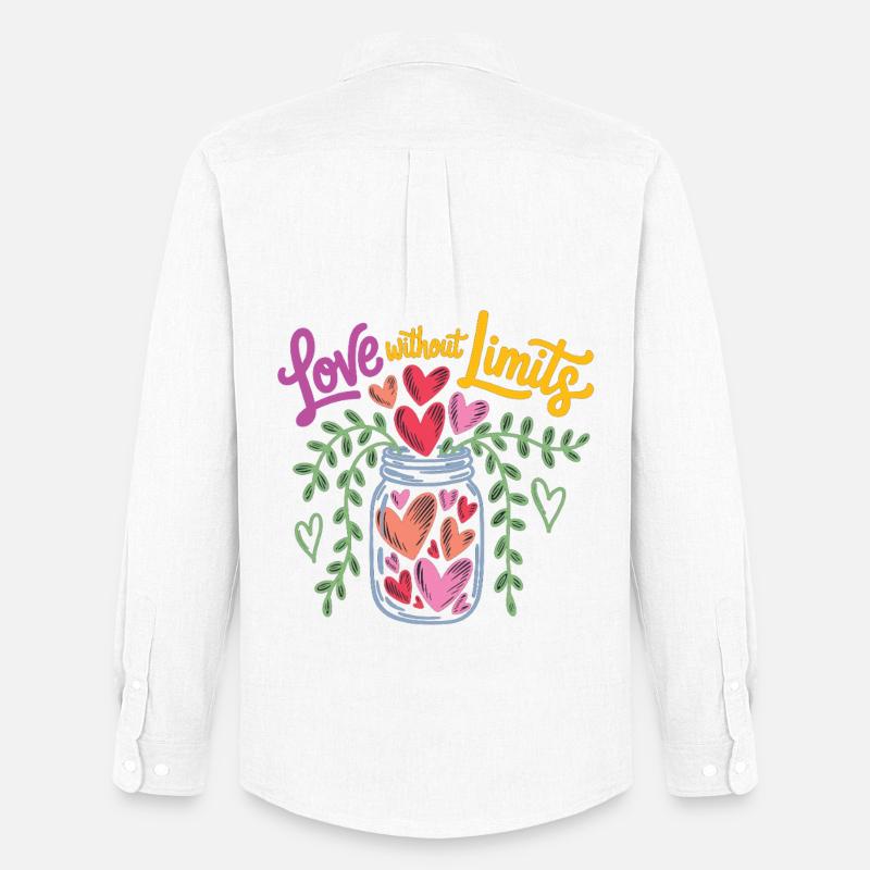 Liebe ohne Grenzen Shirt – Geschenkidee - Männer Oxford Hemd von Stanley/Stella - Weiß