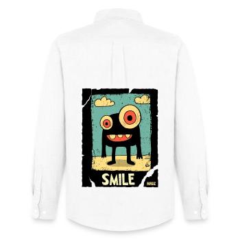 One-eyed monster in the sand - Men's Oxford Shirt by Stanley/Stella - white - Back - AI Model Male 185 dark (185cm)