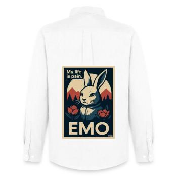 Emo bunny with My Life is Pain lettering - Men's Oxford Shirt by Stanley/Stella - white - Back - AI Model Male 185 dark (185cm)