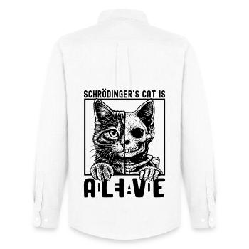 Schrödinger's Cat Dead And Alive - Men's Oxford Shirt by Stanley/Stella - white - Back - AI Model Male 185 dark (185cm)