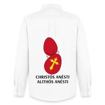 Christos Anesti Alithos Anesti Orthodox Easter - Men's Oxford Shirt by Stanley/Stella - white - Back - AI Model Male 185 dark (185cm)
