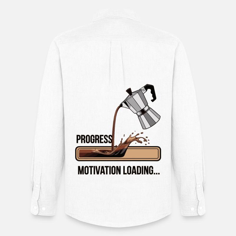 Kaffee Lover Shirt – Motivation Loading Progress - Männer Oxford Hemd von Stanley/Stella - Weiß