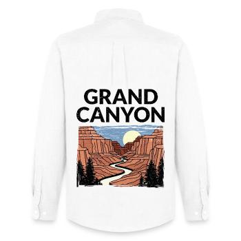 Wanderung im Grand Canyon Nationalpark - Männer Oxford Hemd von Stanley/Stella - Weiß - Hinten - AI Model Male 185 dark (185cm)