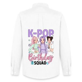 K-Pop Birthday Squad - Männer Oxford Hemd von Stanley/Stella - Weiß - Hinten - AI Model Male 185 dark (185cm)