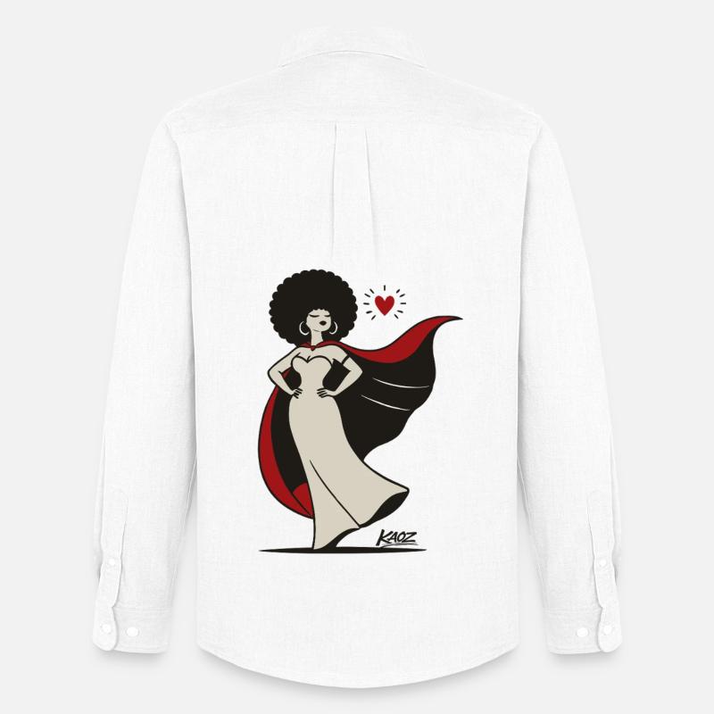 Afro Diva Cape Hero - Männer Oxford Hemd von Stanley/Stella - Weiß