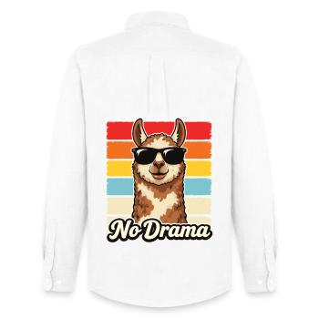 No Drama Alpaca Retro Sunglasses Funny Shirt - Männer Oxford Hemd von Stanley/Stella - Weiß - Hinten - AI Model Male 185 dark (185cm)