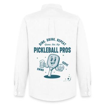 Pickleball Joueur drôle Dink Drink Repeat Avantages - Chemise Oxford homme Stanley/Stella - blanc - Dos - AI Model Male 185 dark (185cm)