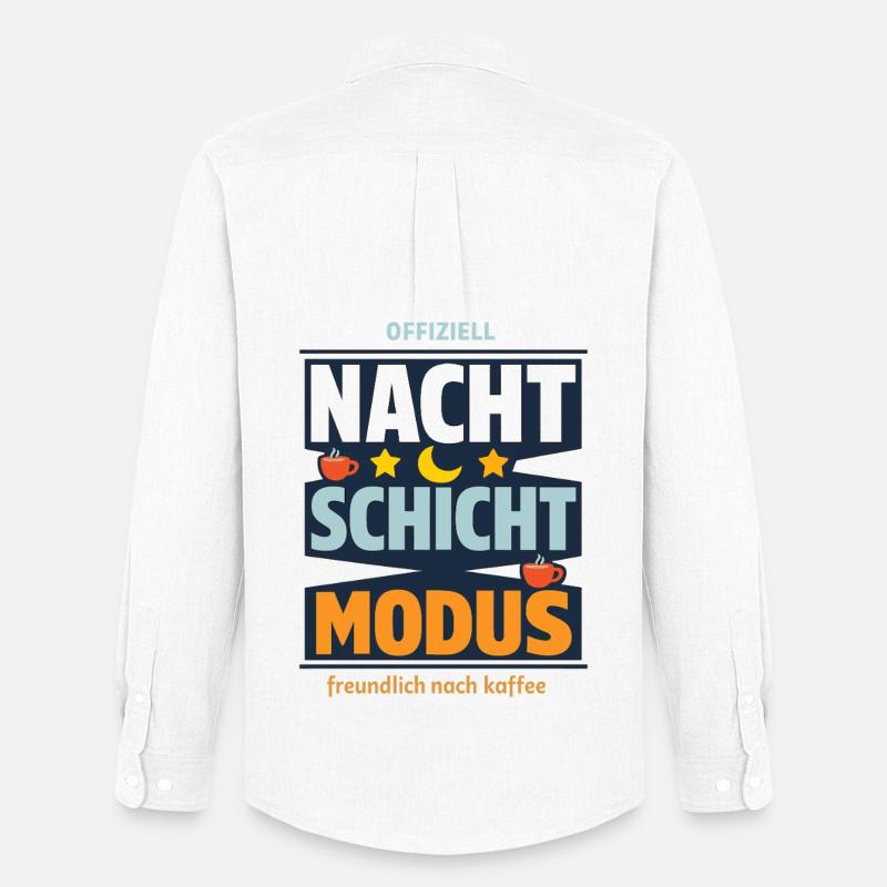 Offiziell Nachtschicht Modus Kaffee Spruch - Männer Oxford Hemd von Stanley/Stella - Weiß