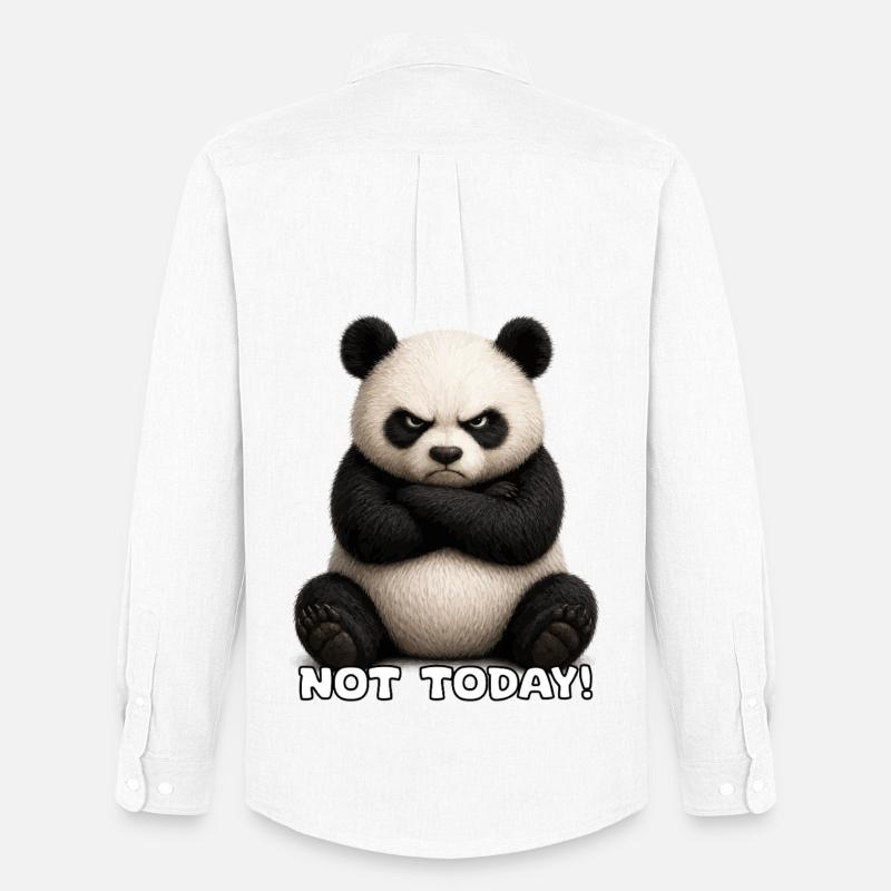 Panda Not Today Meme - Männer Oxford Hemd von Stanley/Stella - Weiß