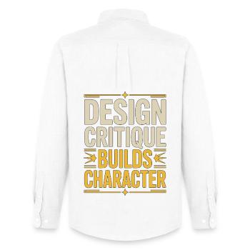 Designer Éducateur La critique du design développe l’amoureux de l’art - Chemise Oxford homme Stanley/Stella - blanc - Dos - AI Model Male 185 dark (185cm)