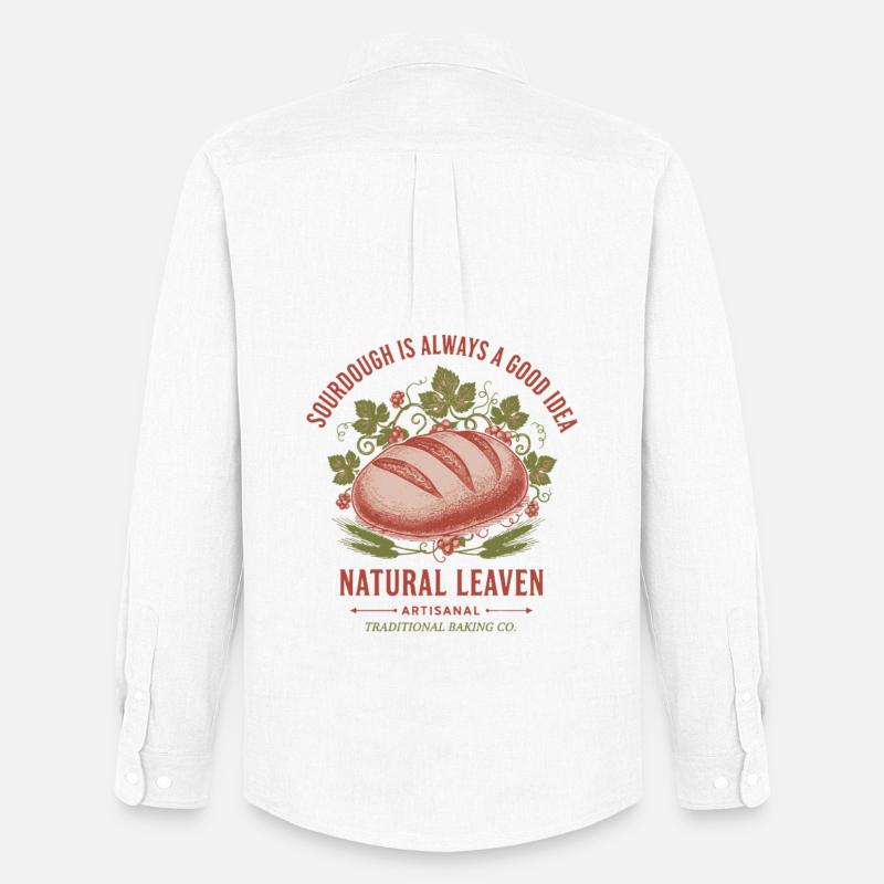 Sourdough Bread Baking Baker Sourdough Starter - Men's Oxford Shirt by Stanley/Stella - white