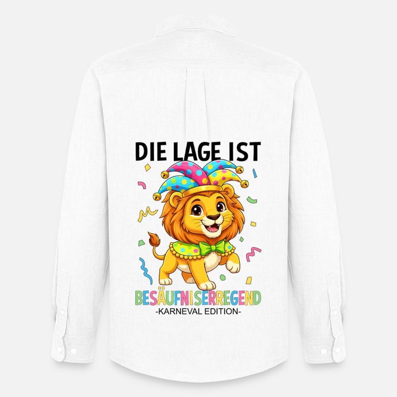 Die Lage Ist Besäufniserregend Karneval Edition - Männer Oxford Hemd von Stanley/Stella - Weiß