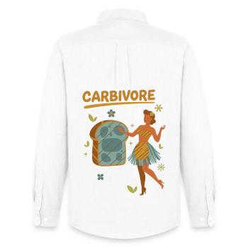 sourdough Bread Baking Baker CARBIVORE Sourdough - Men's Oxford Shirt by Stanley/Stella - white - Back - AI Model Male 185 dark (185cm)