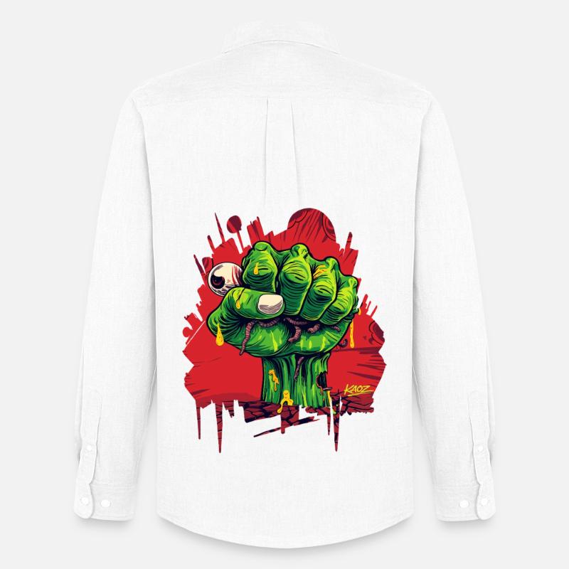 Zombie-Faust-Graffiti-T-Shirt - Männer Oxford Hemd von Stanley/Stella - Weiß