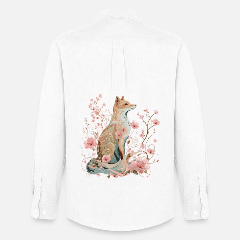 Blütenfuchs - Frühling in Harmonie - Männer Oxford Hemd von Stanley/Stella - Weiß