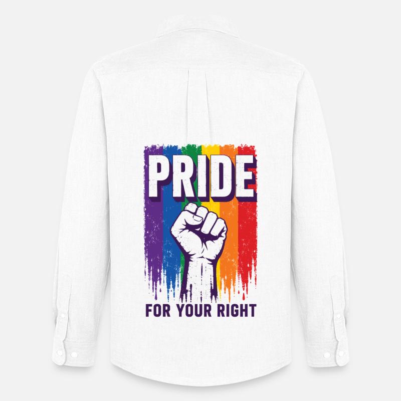 Pride Regenbogen Rechte Statement Shirt - Männer Oxford Hemd von Stanley/Stella - Weiß