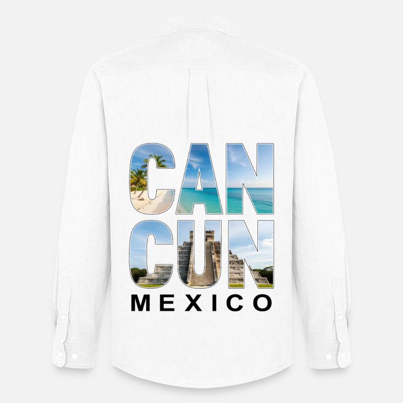 Cancun Mexico - Männer Oxford Hemd von Stanley/Stella - Weiß