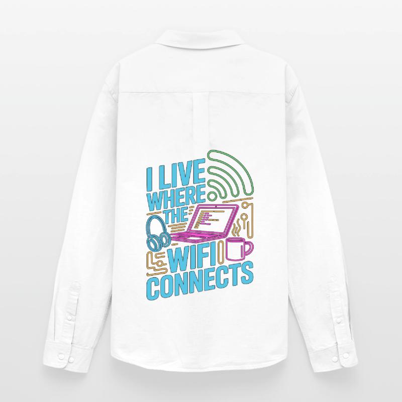 Remote Developer I Live Where The Web Developer Men's Oxford Shirt by Stanley/Stella