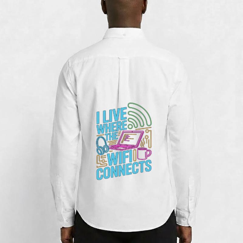 Remote Developer I Live Where The Web Developer Men's Oxford Shirt by Stanley/Stella