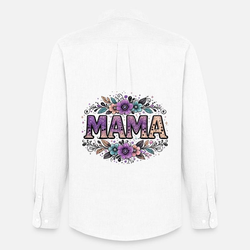 Mama-Geschenk: Retro-Mama-Visualisierung - Männer Oxford Hemd von Stanley/Stella - Weiß
