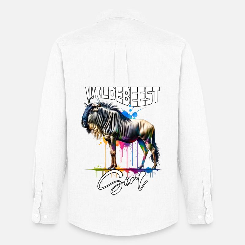 Wildebeest Mädchen Gnu - Männer Oxford Hemd von Stanley/Stella - Weiß