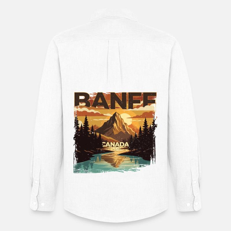 Banff Canada Nationalpark - MĂ€nner Oxford Hemd von Stanley/Stella - WeiĂ