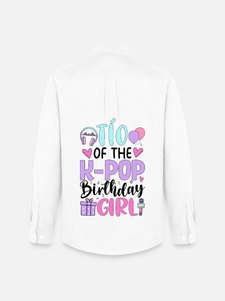 Tió de la fille d’anniversaire de K Pop - Chemise Oxford homme Stanley/Stella - blanc