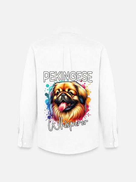 Pekingese Whisperer - Men's Oxford Shirt by Stanley/Stella - white