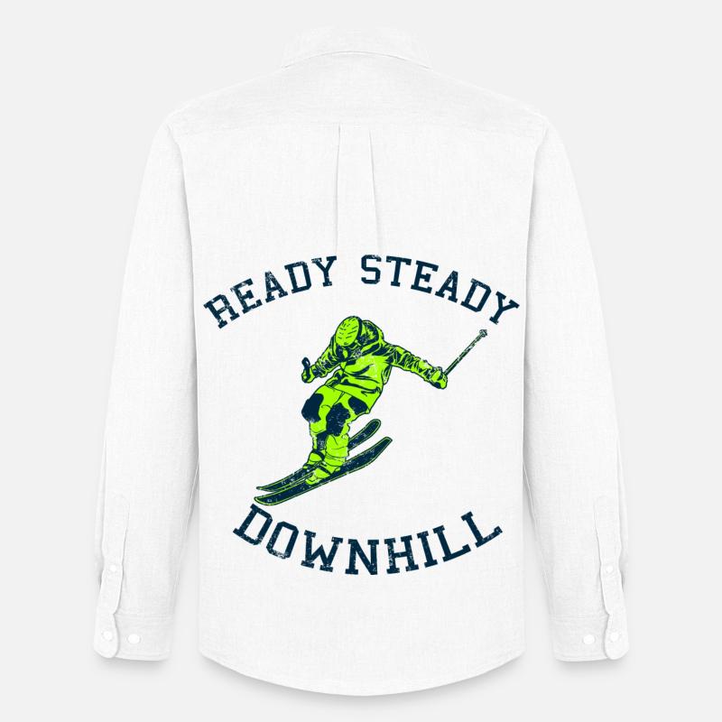Skifahrer Spruch - Männer Oxford Hemd von Stanley/Stella - Weiß