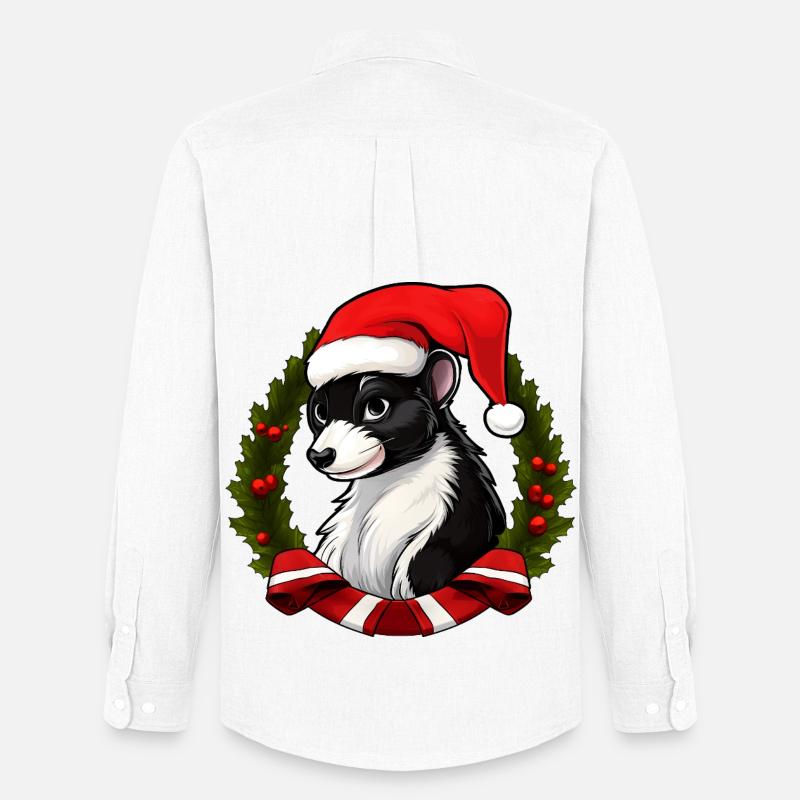 Stinktier Weihnachtsmann - Männer Oxford Hemd von Stanley/Stella - Weiß
