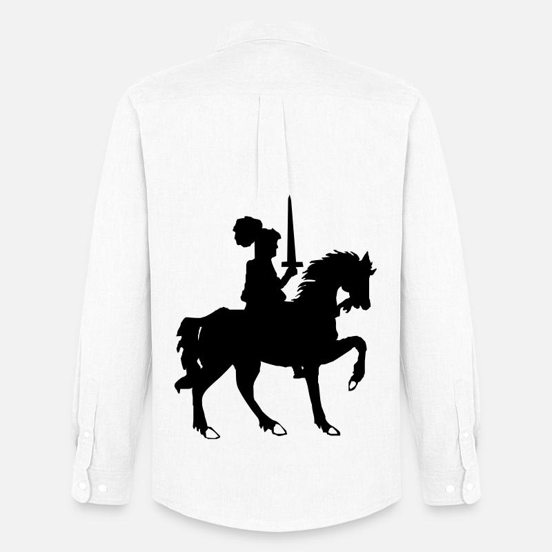 Cavaliere con spada e cavallo - Stanley/Stella Camicia Oxford uomo - bianco
