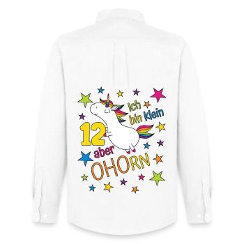 12 ans Fille Licorne Je suis petite Mais - Chemise Oxford homme Stanley/Stella - blanc - Dos - AI Model Male 185 dark (185cm)