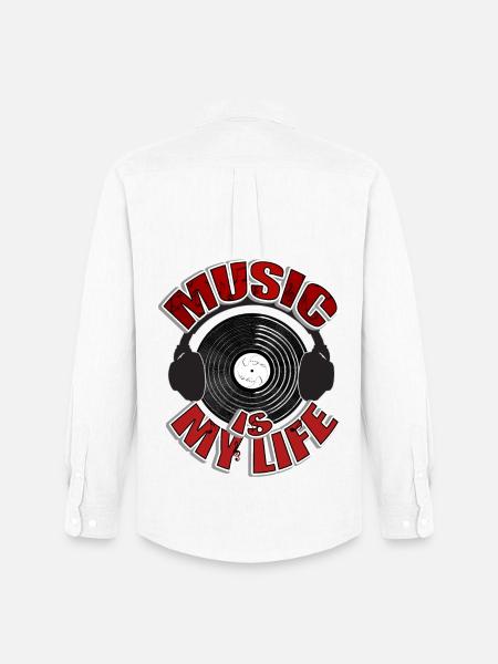MUSIC is my life Headset - Men's Oxford Shirt by Stanley/Stella - white