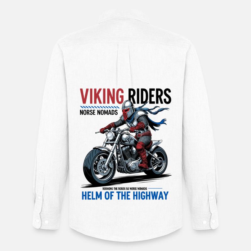 Wikinger Biker - Männer Oxford Hemd von Stanley/Stella - Weiß