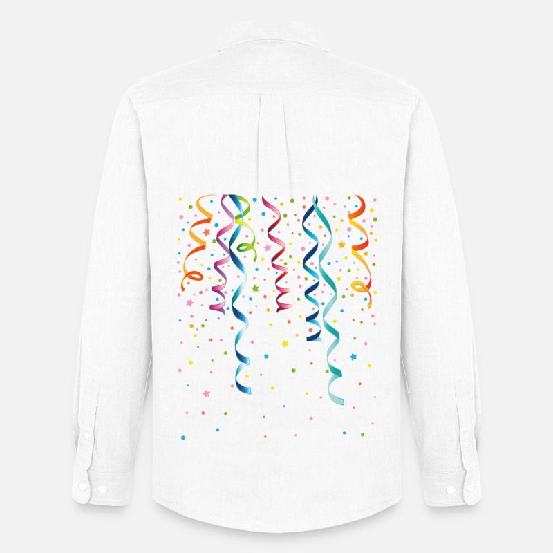 Silvester. Bunte Luftschlangen mit Konfetti. - Männer Oxford Hemd von Stanley/Stella - Weiß