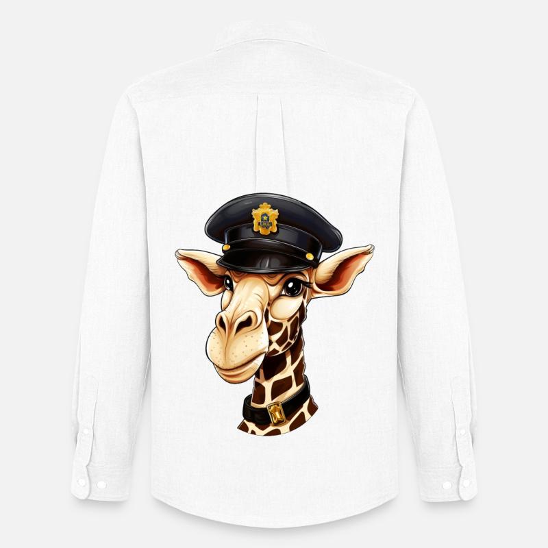 Polizei Giraffe - Männer Oxford Hemd von Stanley/Stella - Weiß