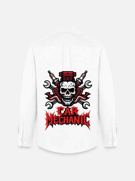 Mécanique automobile Heavy Metal - Chemise Oxford homme Stanley/Stella - blanc