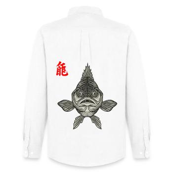 Zander Asian - Men's Oxford Shirt by Stanley/Stella - white - Back - AI Model Male 185 dark (185cm)