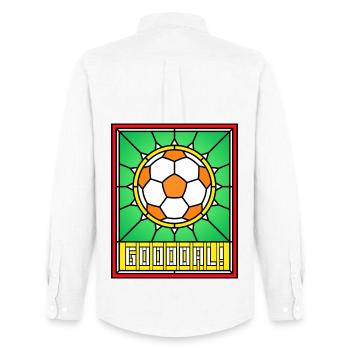 Stained Glass Foot Ball - Men's Oxford Shirt by Stanley/Stella - white - Back - AI Model Male 185 dark (185cm)
