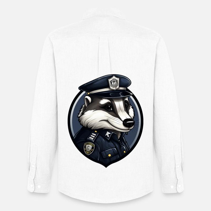 Dachs Polizei - Männer Oxford Hemd von Stanley/Stella - Weiß