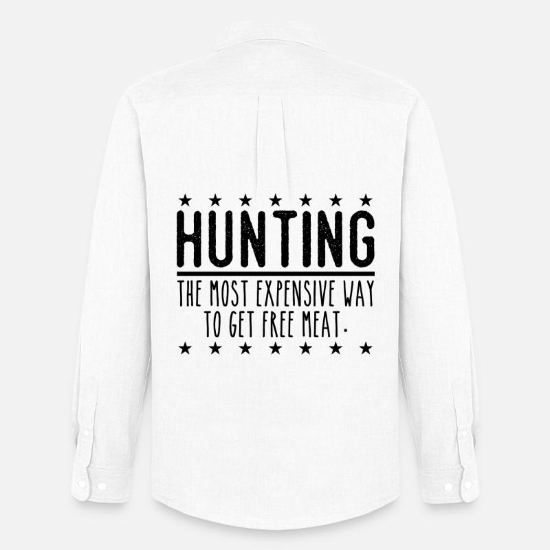 Jäger Lustiger Spruch – Gratis Fleisch Design - Männer Oxford Hemd von Stanley/Stella - Weiß