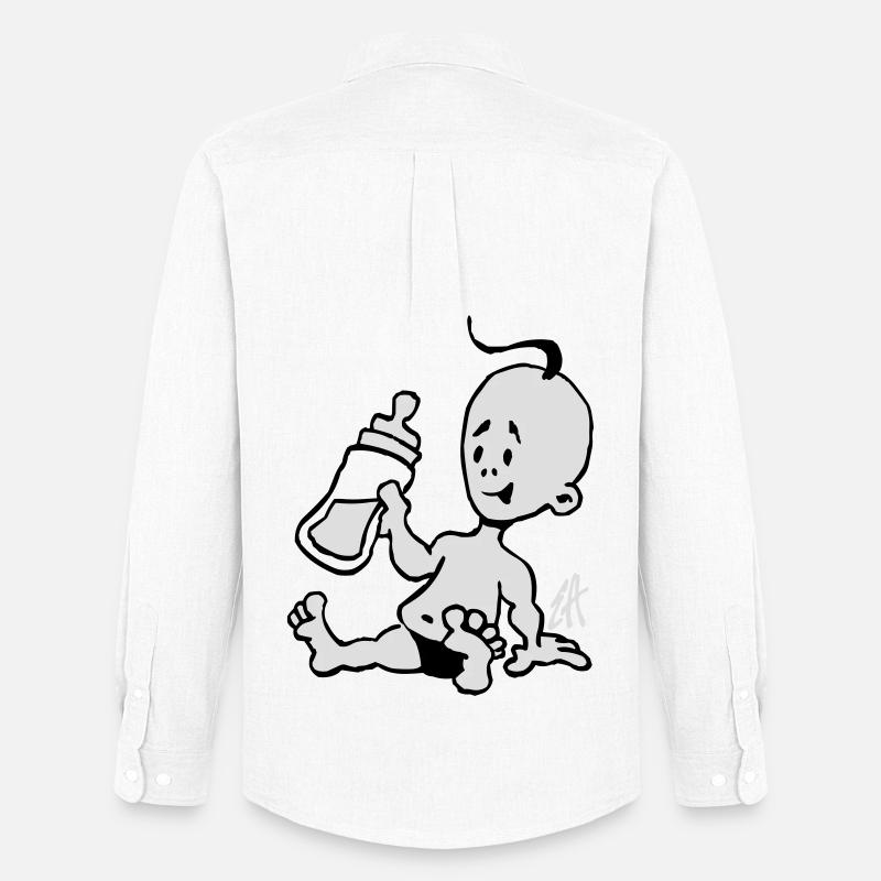 Baby mit einer Milchflasche - Männer Oxford Hemd von Stanley/Stella - Weiß