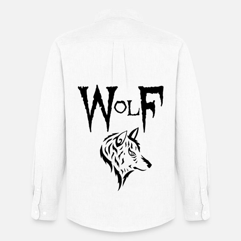 Schwarzer Wolf - Männer Oxford Hemd von Stanley/Stella - Weiß