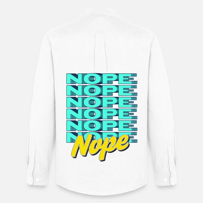 NOPE – Bold & Sassy Statement - Männer Oxford Hemd von Stanley/Stella - Weiß