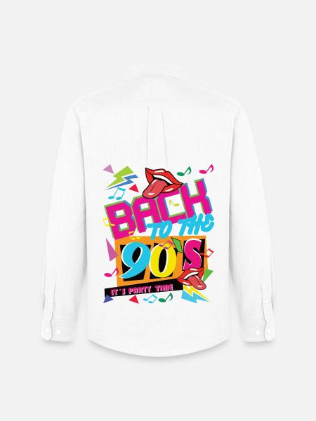 BACK TO THE 90 S IT S PARTY TIME - Men's Oxford Shirt by Stanley/Stella - white