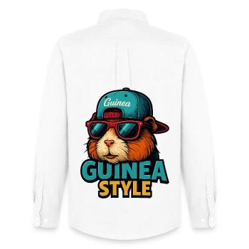 Guinea Style: Sonnenbrillen-Pig - Männer Oxford Hemd von Stanley/Stella - Weiß - Hinten - AI Model Male 185 dark (185cm)